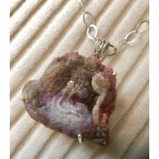 346 collier rosette de calcédoine, argent sterling